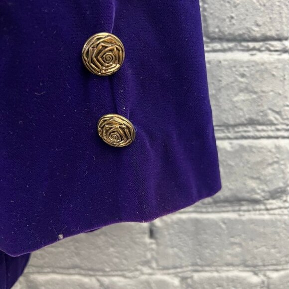 Victoria's Secret Purple Velvet Jacket vintage Beaded Sequins Size S Metallic - Picture 6 of 14